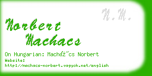 norbert machacs business card